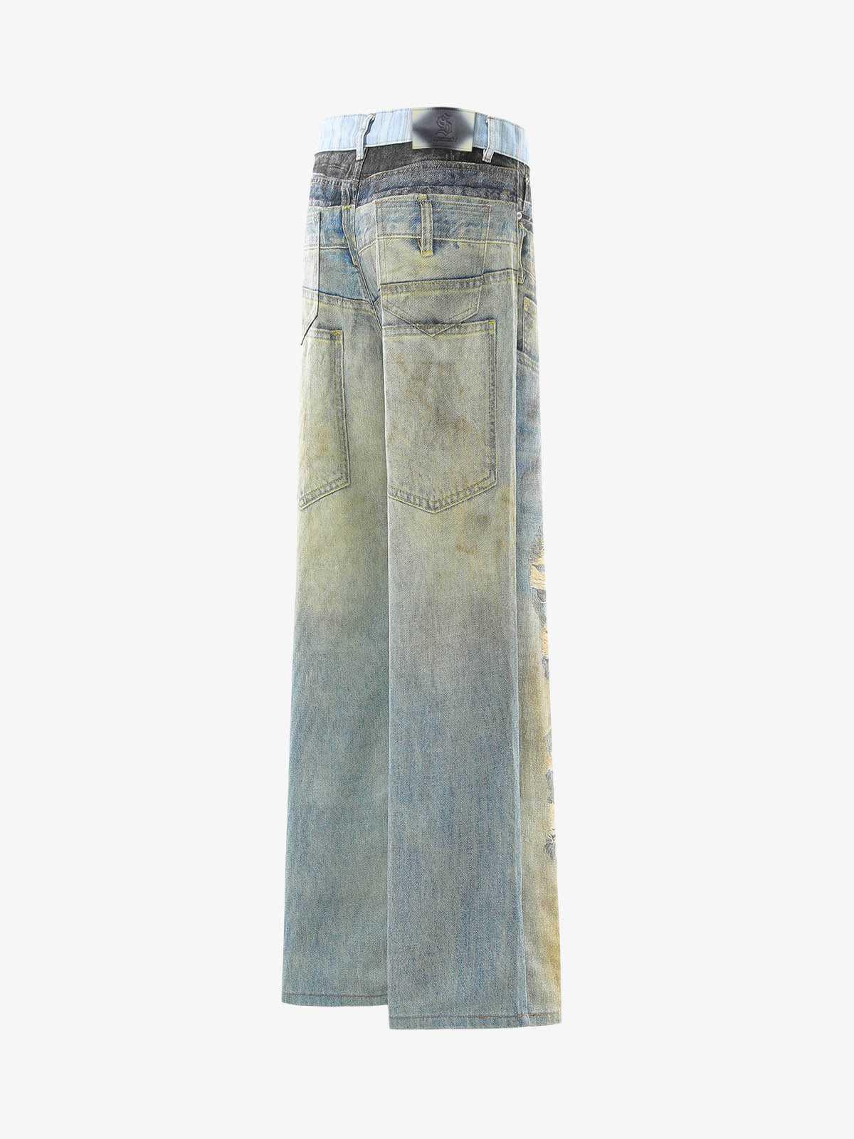 3D Illusion Layered Baggy Jeans 