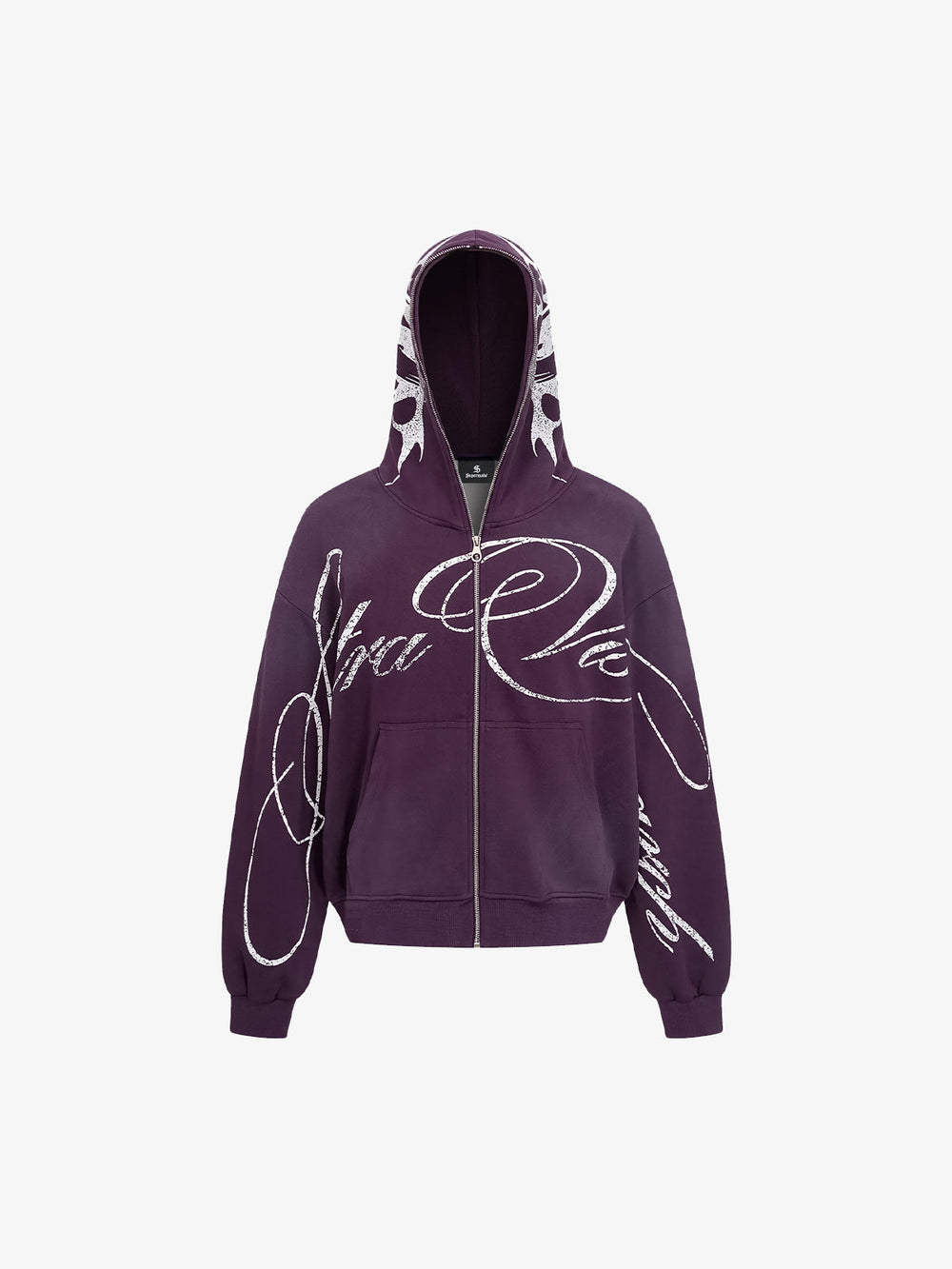 High Street Script Letter Print Zip-up Hoodie Jacket 