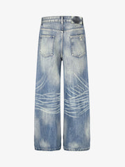 Whisker-Faded Washed Jeans