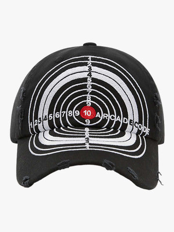 Distressed Camo Target Pattern Cap