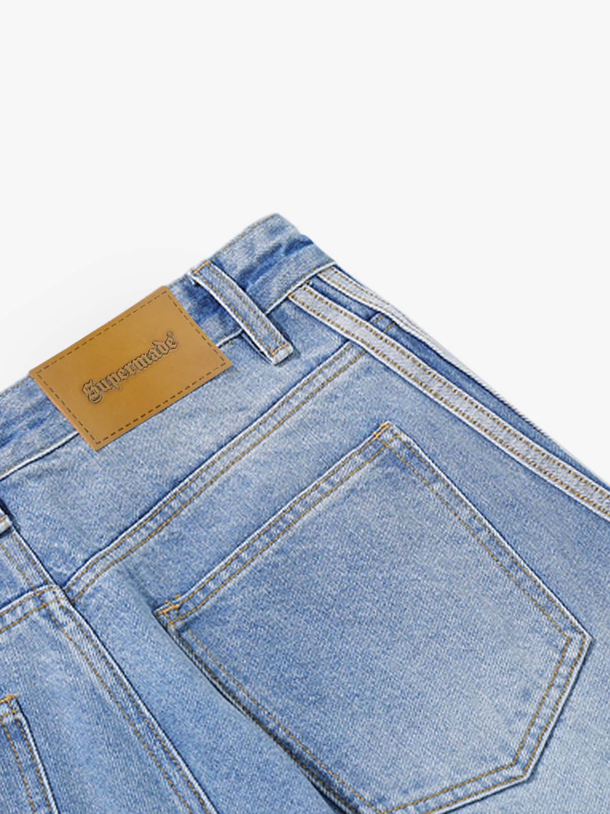 Washed Side Stripe Machete Jeans 