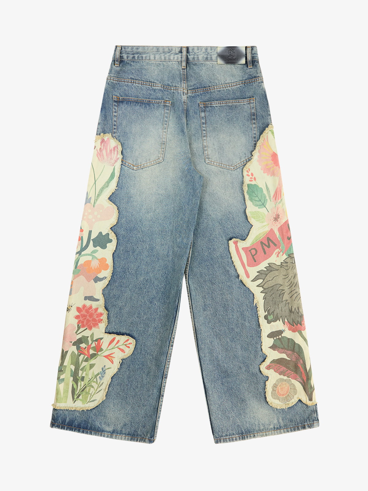 Vintage Floral Patchwork Baggy Jeans 