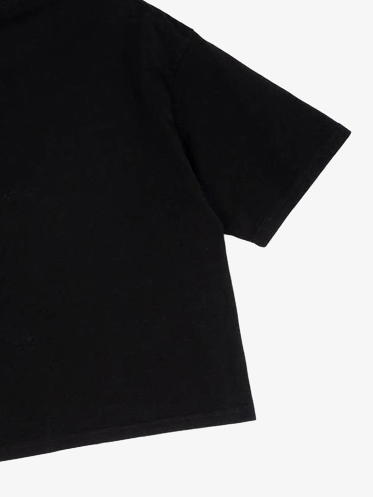 Distressed Metallic Logo Cropped T-Shirt 