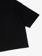 Distressed Metallic Logo Cropped T-Shirt 