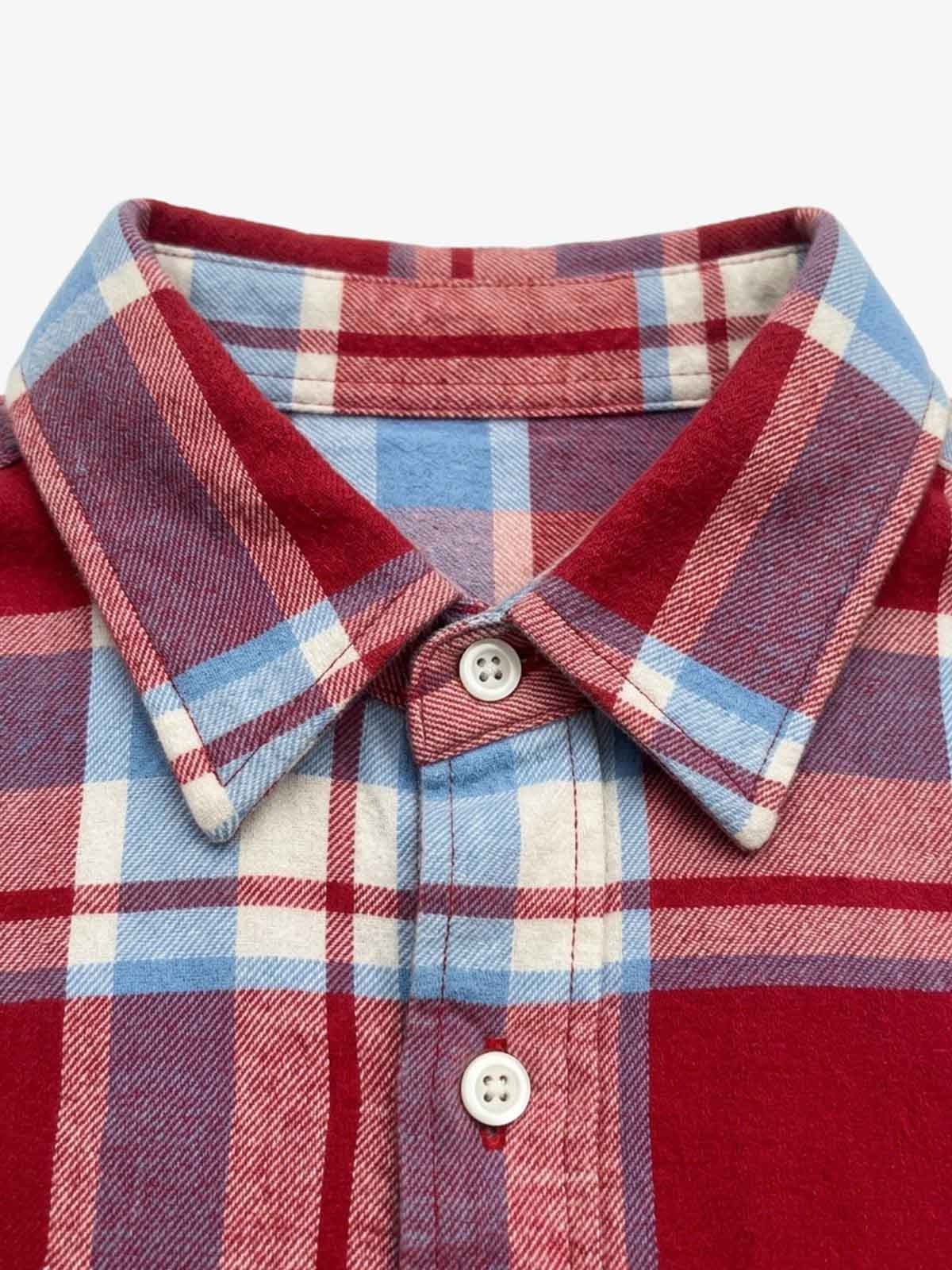 Napoleon Plaid Flannel Shirt; Red / S, Red / M, Red / L, Red / XL, Red / 2XL