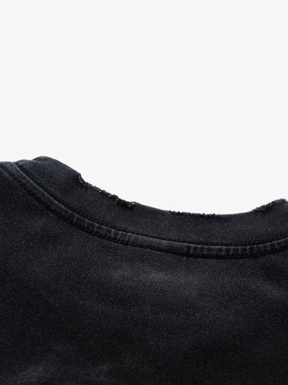 Cotton Oversized Graphic T-Shirt with Punk Rock Print and Vintage Wash Effect 