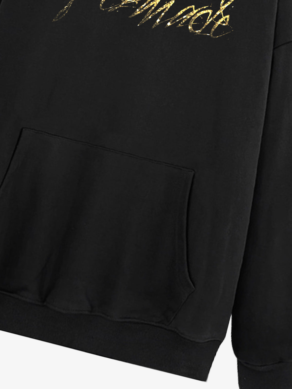 Metallic Script Letter Cross Graphic Hoodie 