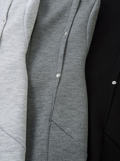 Retro Rivet Pleated Functional T-shirt 