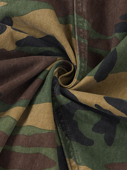 Camouflage Cargo Pants with Wide Leg Design for Versatile Wear 