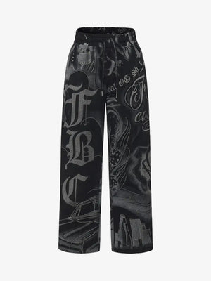 Rhinestone Letter Graphic Baggy Sweatants