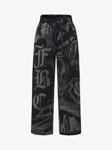 Rhinestone Letter Graphic Baggy Sweatants