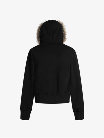 Stylish Faux Fur Hooded Sweatshirt for Winter and Casual Wear 