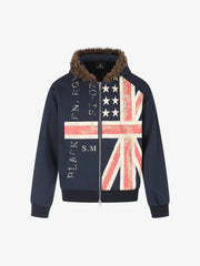 Giacca con cappuccio in pelliccia Union Jack