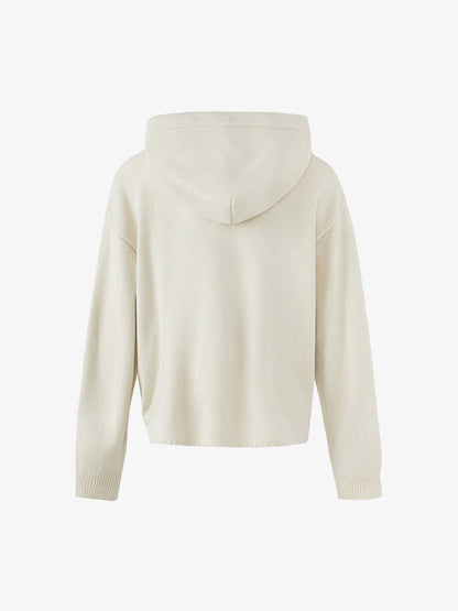 Jacquard Hooded Knit Cardigan