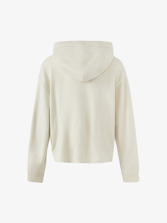 Jacquard Hooded Knit Cardigan