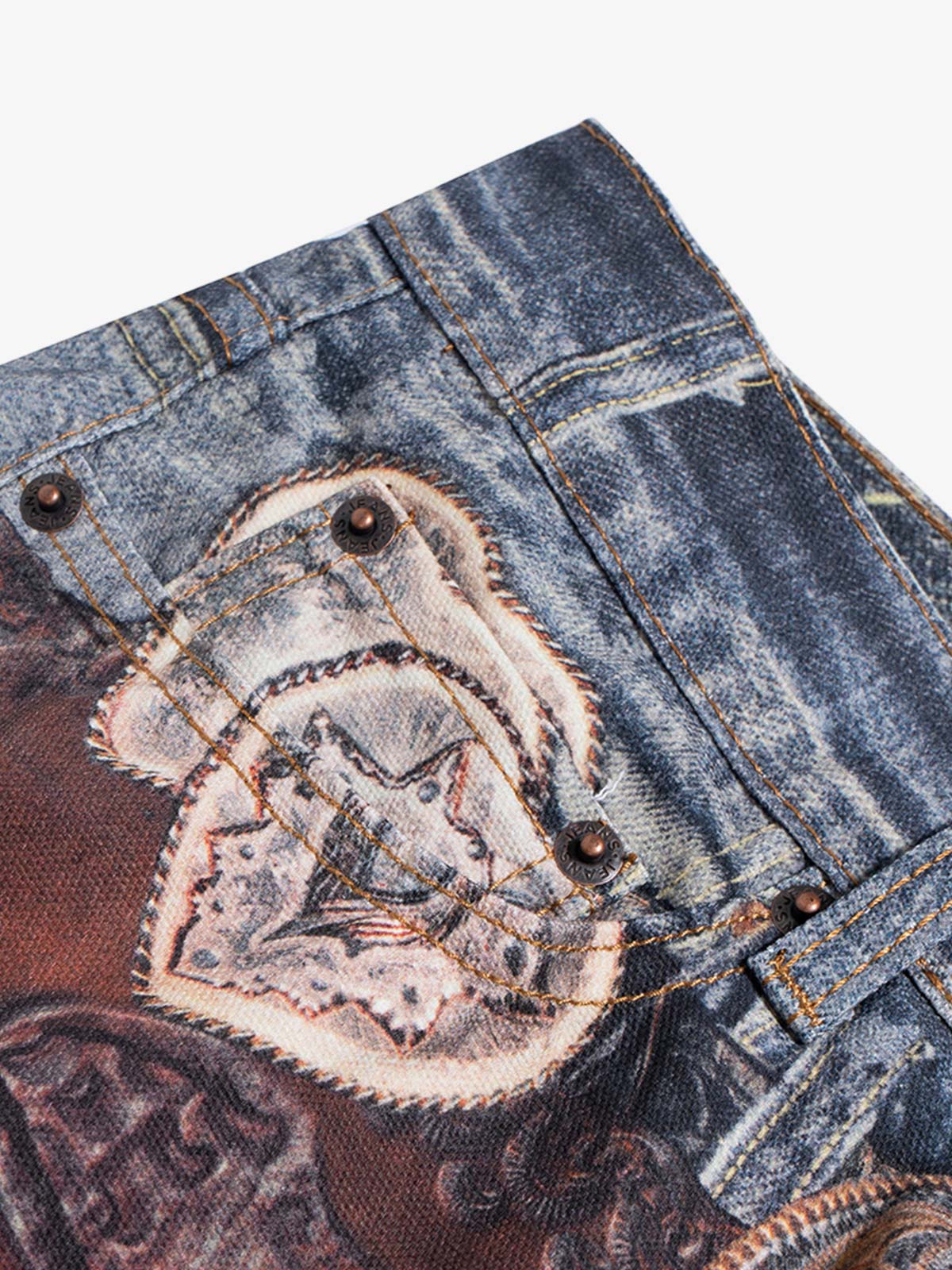 Western Trompe-l'œil Jeans