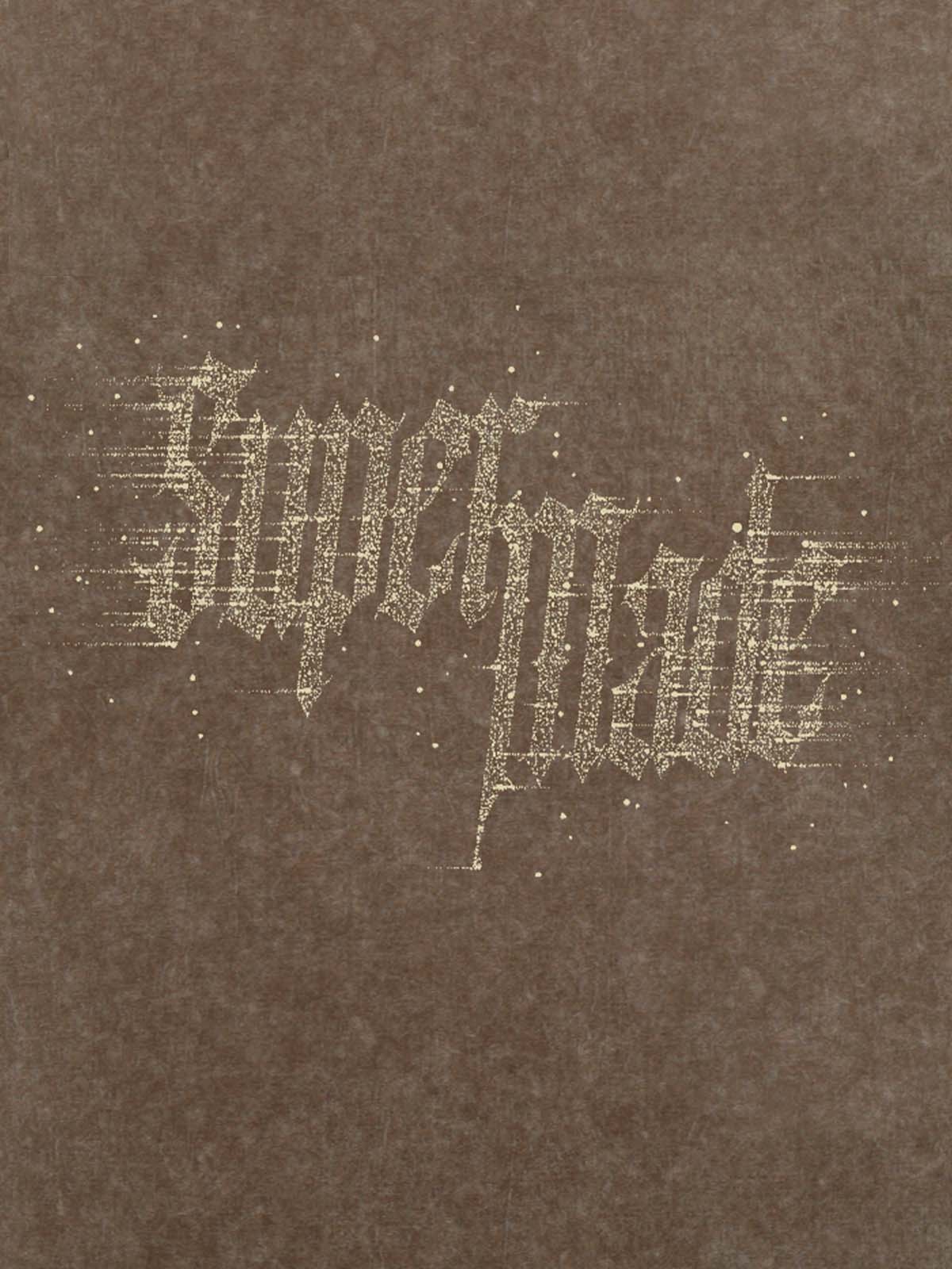 THE SUPERMADE Imitation Diamond Effect LOGO Graphic Tee with Bold Typography Design 