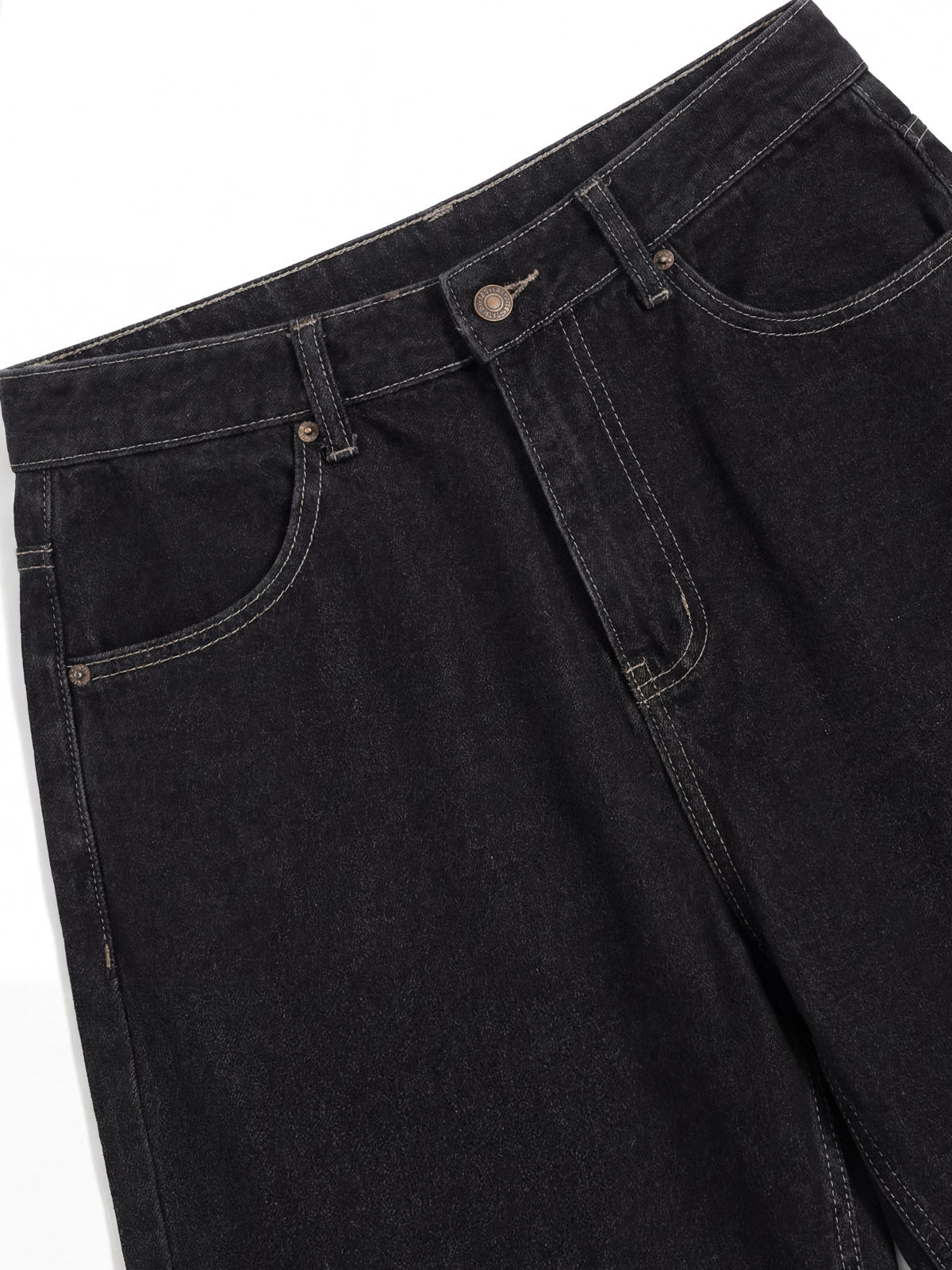 Denim Wide Leg Shorts with Skeleton Logo Embroidery and Patch Detail 