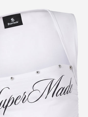 Letter Graphic Square Neck Vest