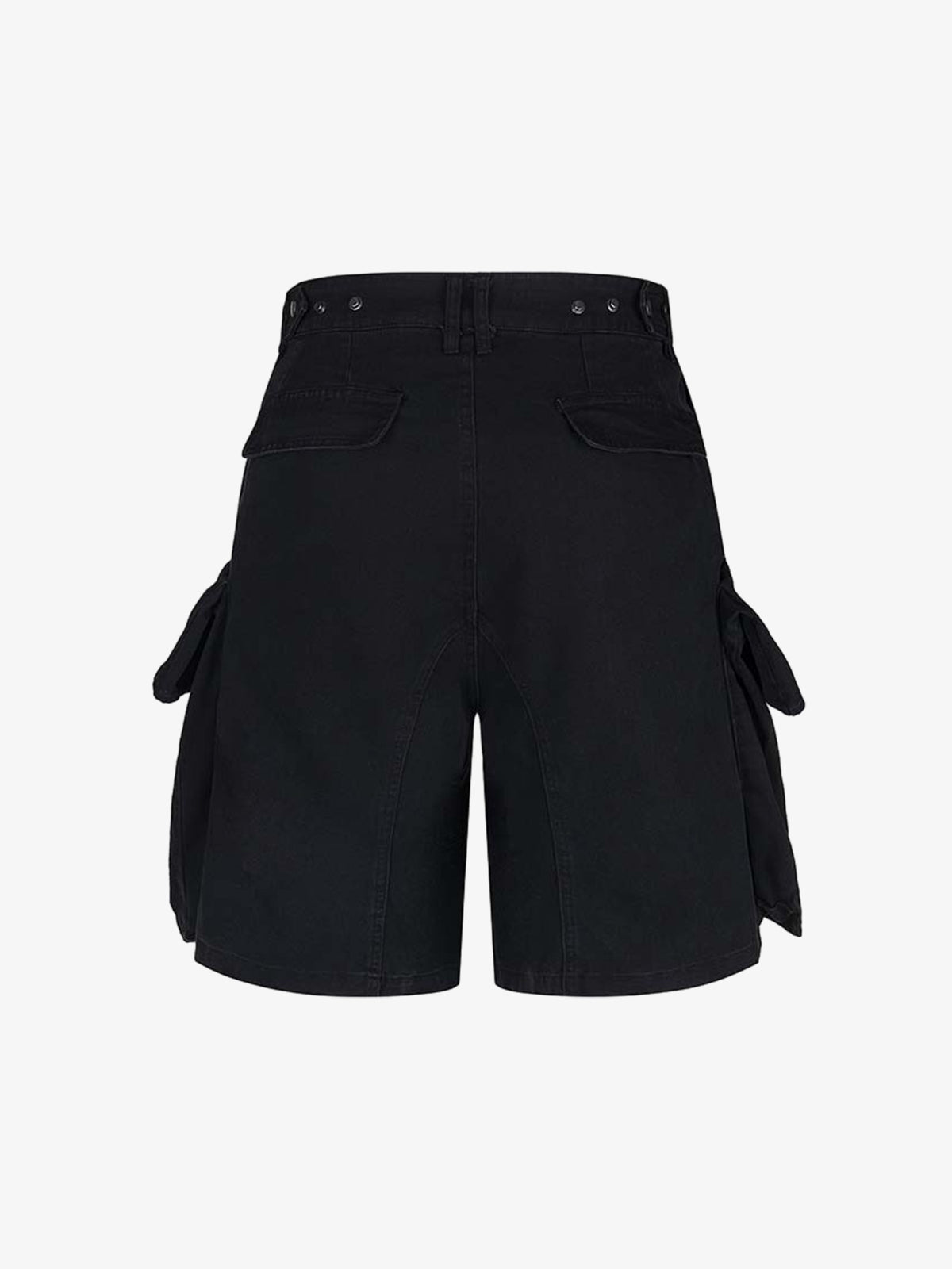 Cotton Cargo Shorts for Women High Waist Black Utility Style with Large Side Pockets 