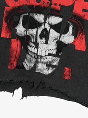 Vintage Gothic Skull Graphic T-Shirt 