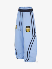 Ribbon Patchwork Embroidered Wide-Leg Sweatpants
