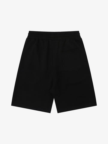 Stamp Print Patch Pocket Knit Shorts 