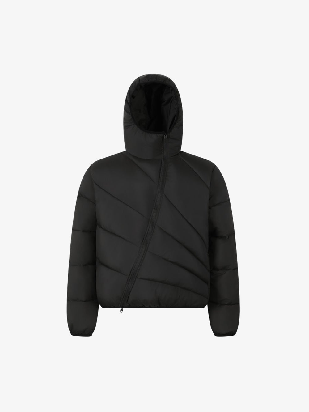 Asymmetrical Zip Quilted Coat