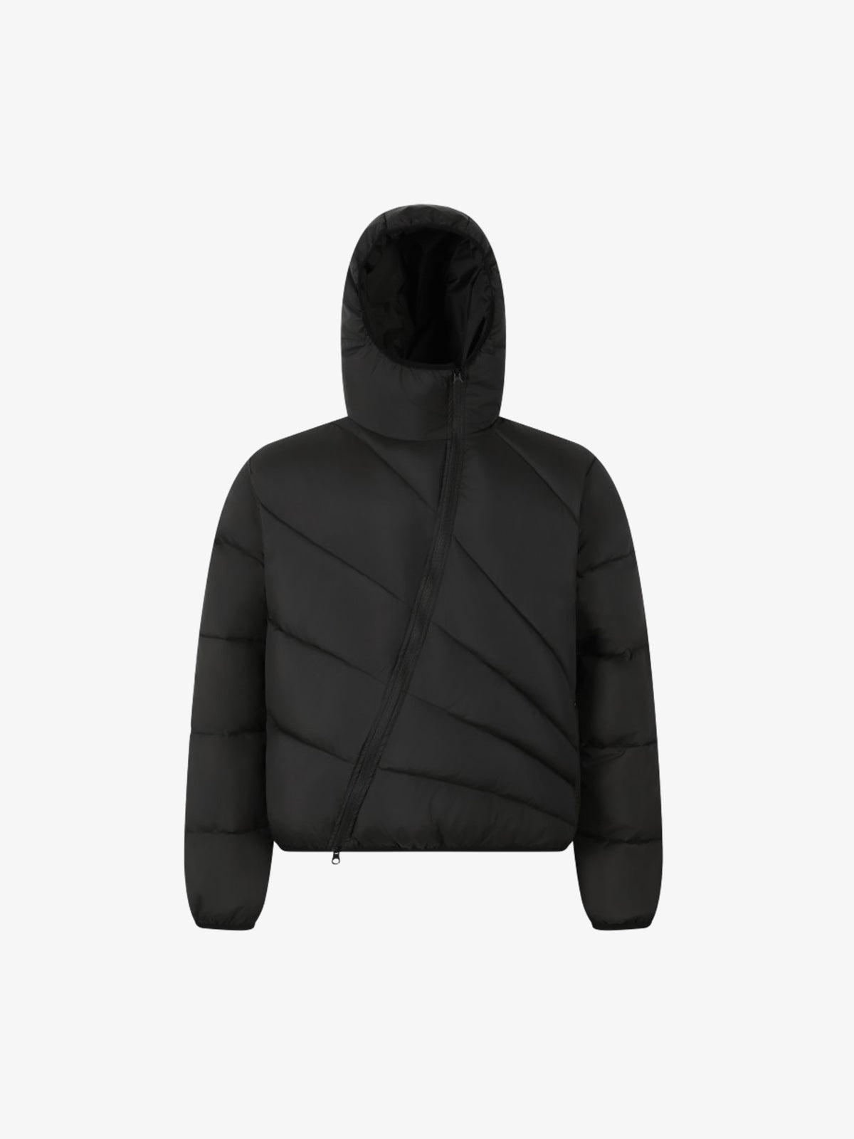 Asymmetrical Zip Quilted Coat