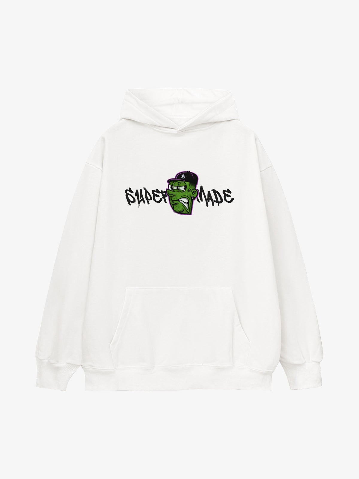 Original Fun Face Print Graphic Hoodie 