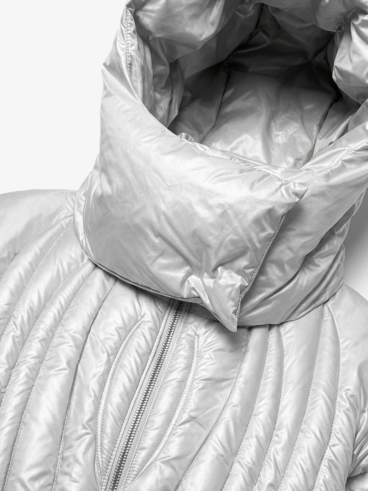 Sculpted Quilted Oversized-Hood Padded Coat