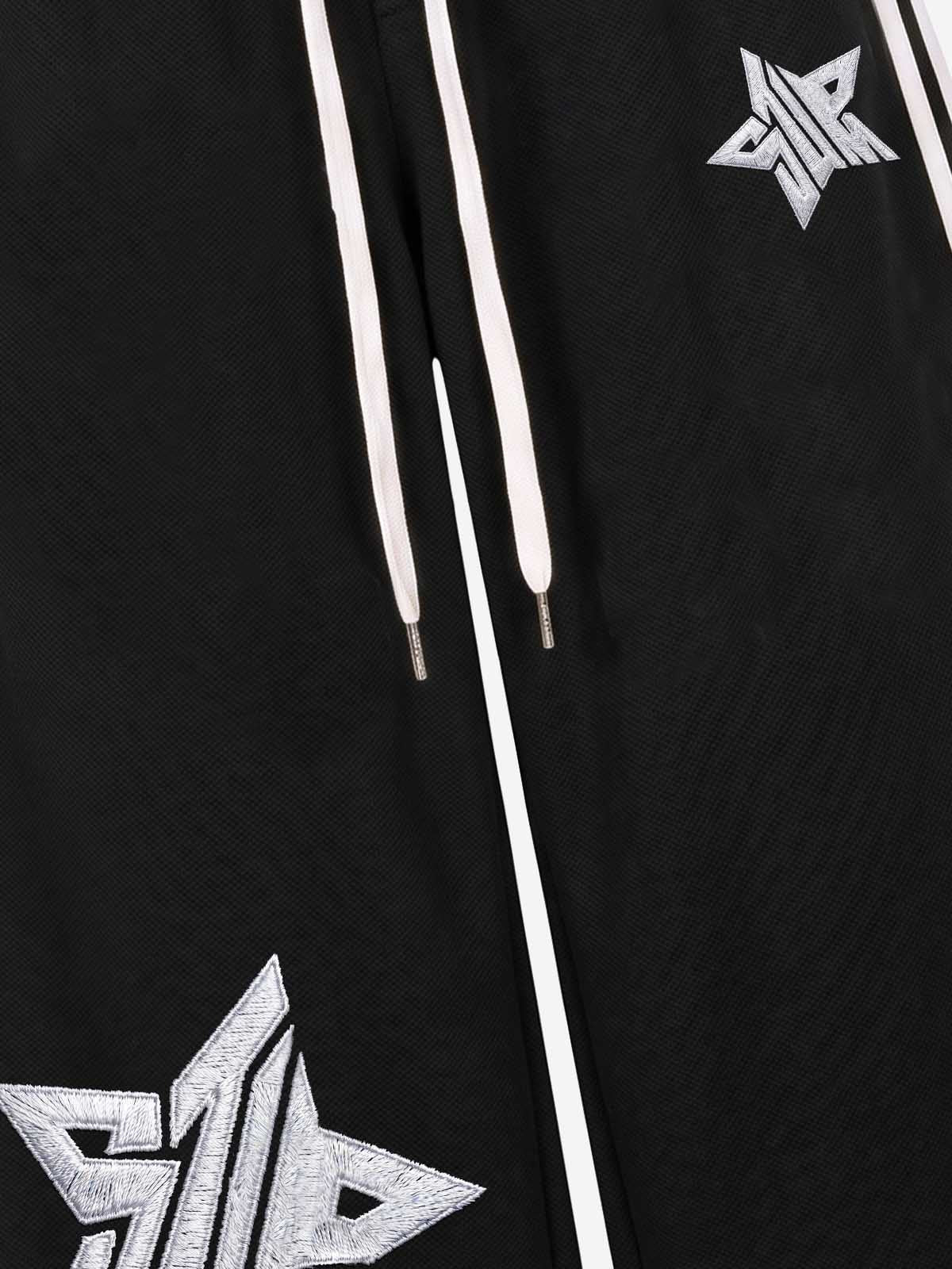 Star Embroidered Color Block Striped Heavyweight Tracksuit