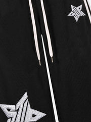 Star Embroidered Color Block Striped Heavyweight Tracksuit