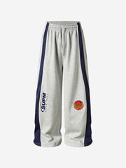 Color Block Embroidered Adjustable-Hem Sweatpants