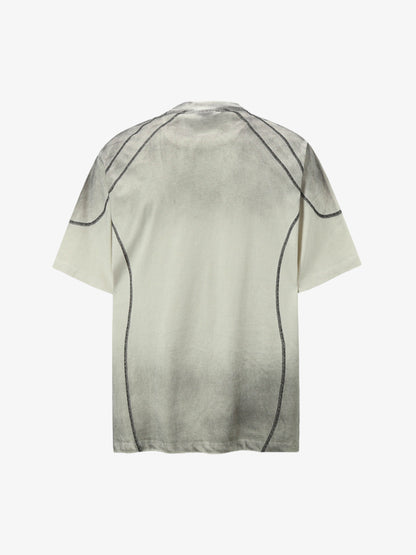 Distressed Digital Print Short-sleeved T-shirt 