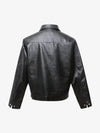 Snakeskin Patchwork Cropped Workwear Jacket