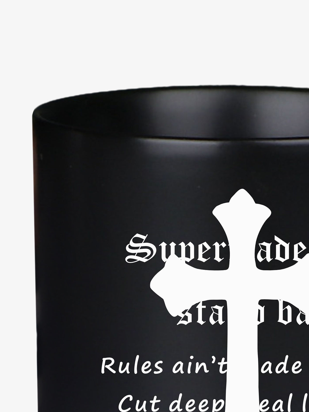 Bold Cross Design Mug for Coffee Enthusiasts 