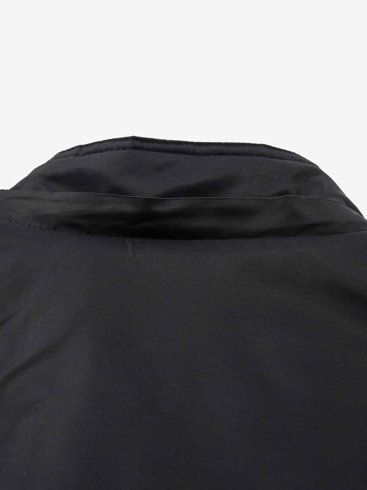 Detachable Faux Fur Collar Ruched Sleeve Bomber Jacket 