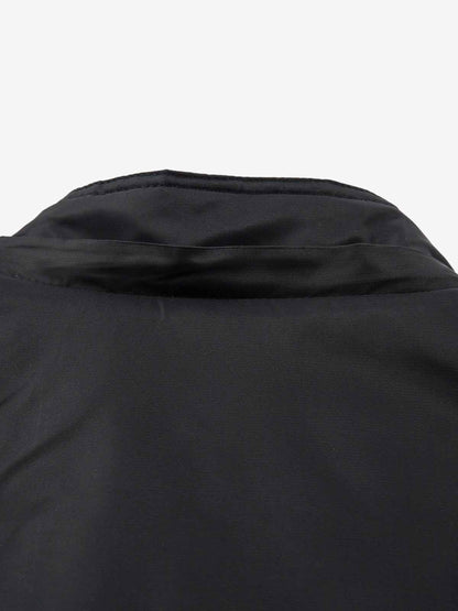 Detachable Faux Fur Collar Ruched Sleeve Bomber Jacket 