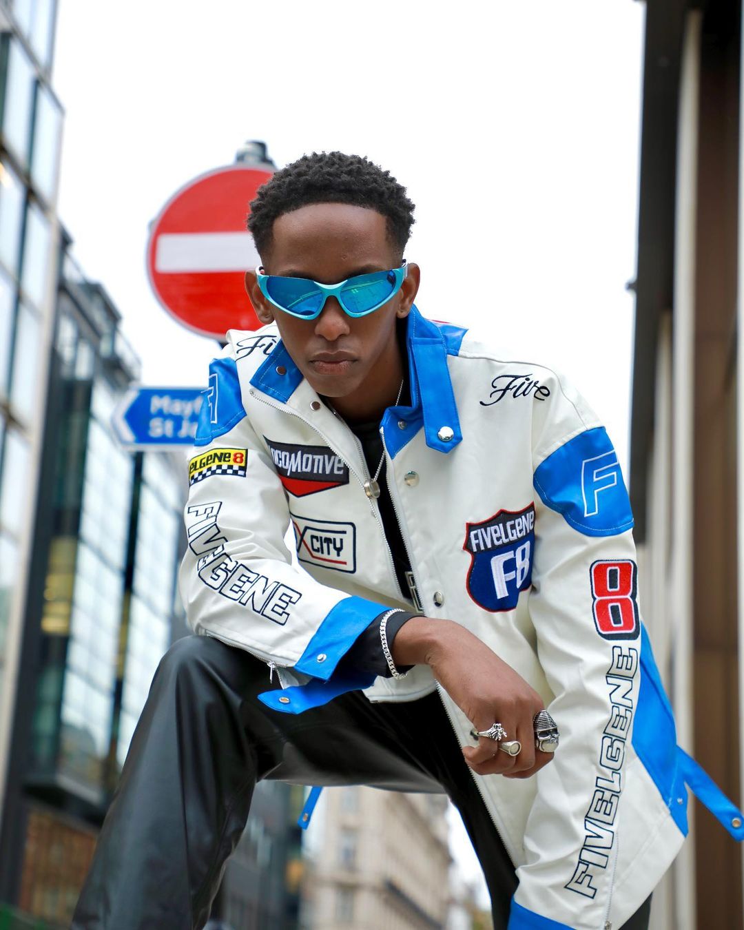 The Supermade Motorcycle PU Leather Stitching Racing Jacket