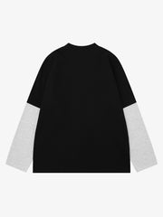 Langarmshirt mit dunklem Grafikprint