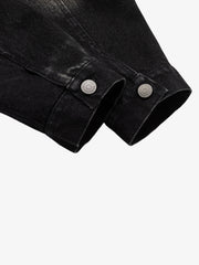 Gradient Washed Distressed Denim Jacket