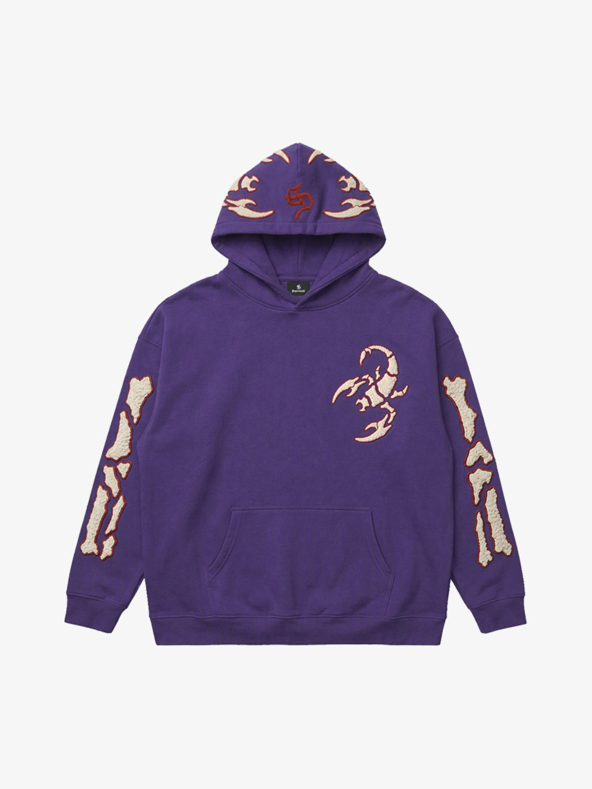 Scorpion Skeleton Terry Embroidered Hoodie