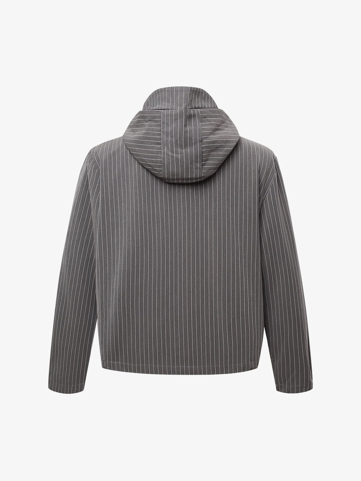 Deconstructed Striped Hooded Cropped Jacket