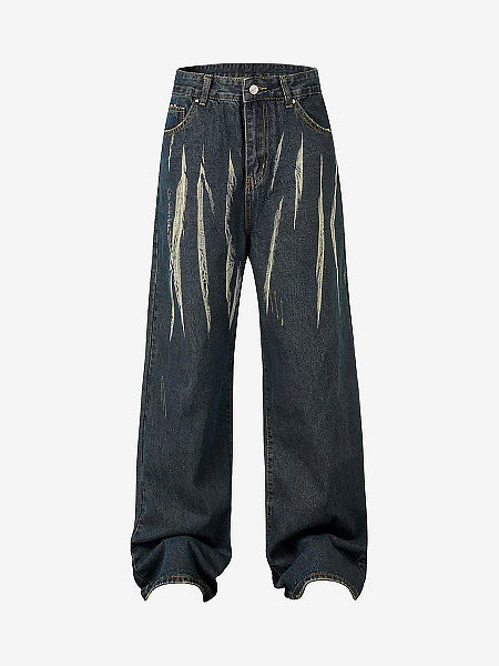 Thesupermade High Street Hip Hop Hand-painted Spray-painted Jeans 