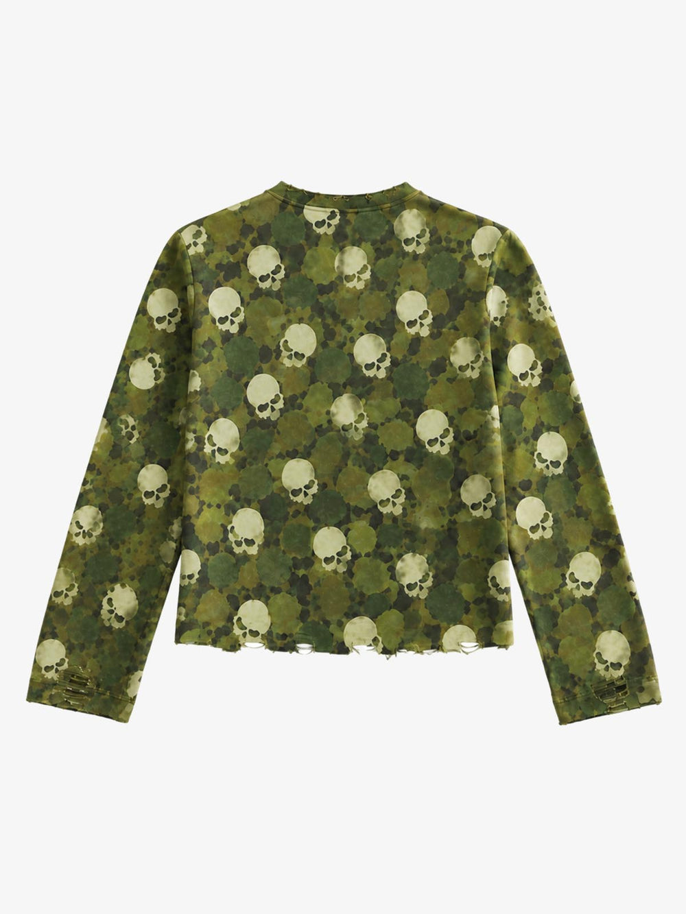 Skull Camo Racing Graphic Boxy Long Sleeve Tee