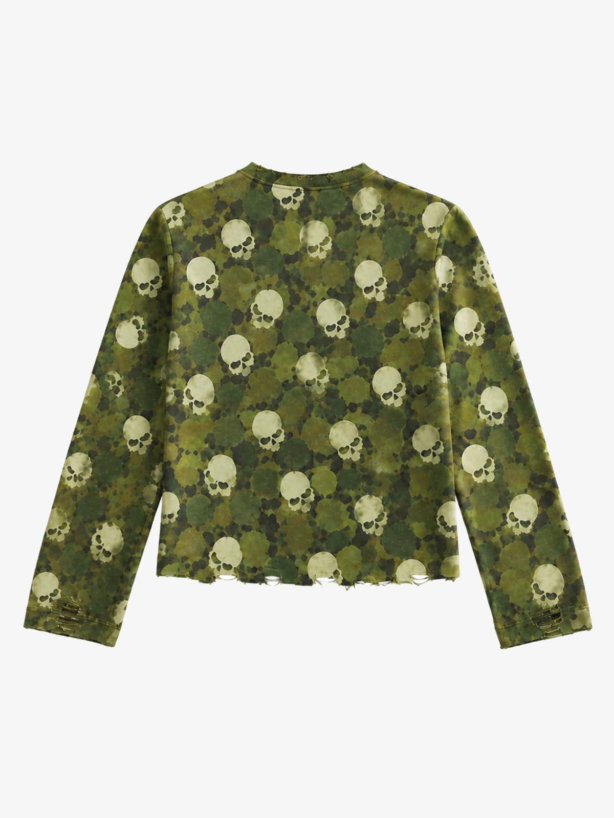 Skull Camo Racing Graphic Boxy Long Sleeve Tee