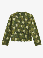 Skull Camo Racing Graphic Boxy Long Sleeve Tee