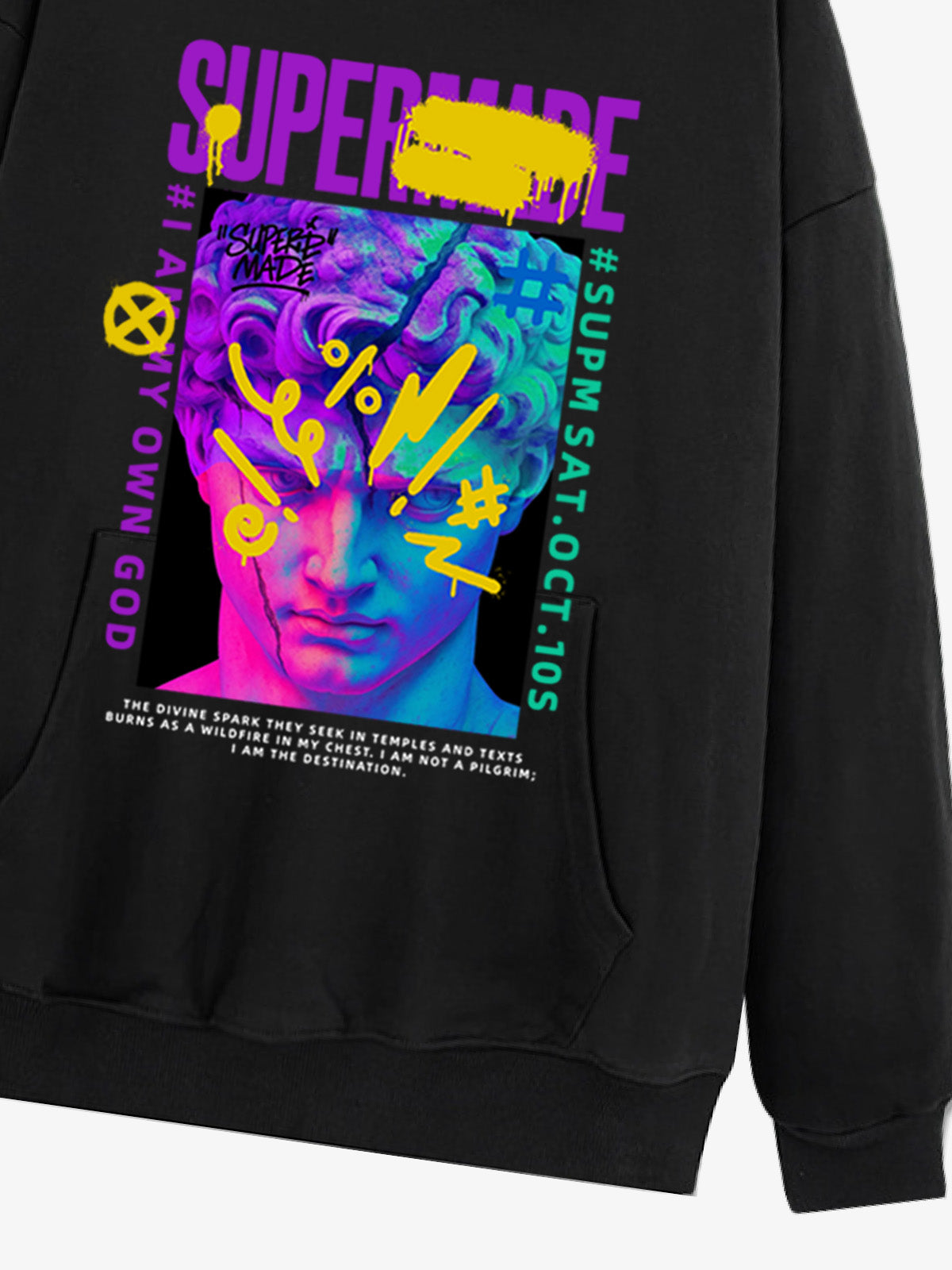 Thesupermade Cyberpunk Graffiti David Statue Hooded Sweatshirt 