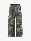 Camouflage-Leoparden-Patchwork-Cargohose